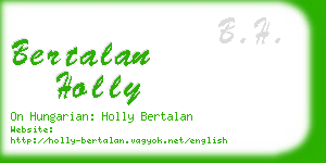bertalan holly business card